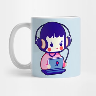 Cute Call Center Girl Mug